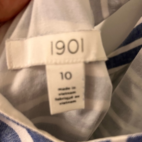 1901 blue and white striped jumpsuit - Picture 2 of 4